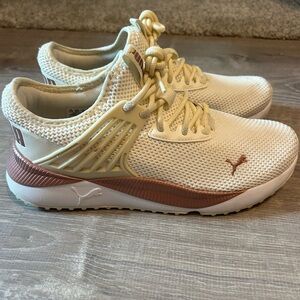 Puma Cream and Brown Sneakers